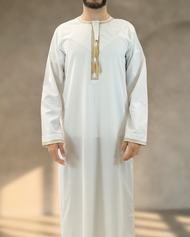 Al Ain Kandura — Men's Off-White Tassel Emirati Thobe